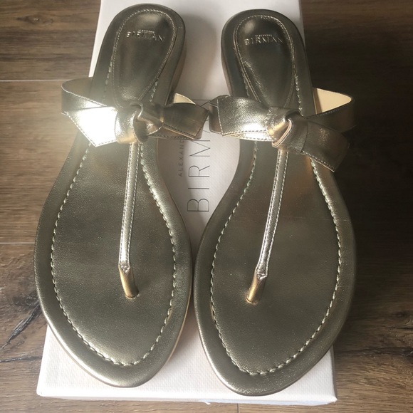 ALEXANDRE BIRMAN-AUTHENTIC NWTGold Leather Sandals - Picture 5 of 12